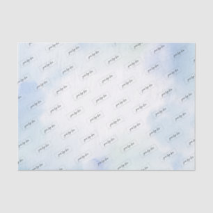 Blauw Waterverf Aangepast Zakelijk Logo Tissuepapier