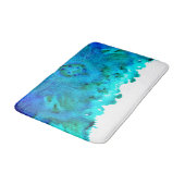 Blauw waterverf abstract oceaanontwerp badmat (Gekanteld)