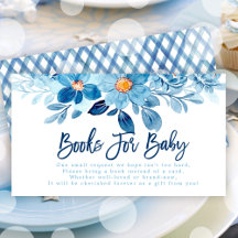 Blauw Waterverf Baby shower Boek aanvragen