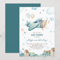 blauw Waterverf Baby shower jongen