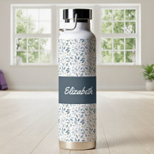 Blauw Waterverf Botanisch Patroonnaam