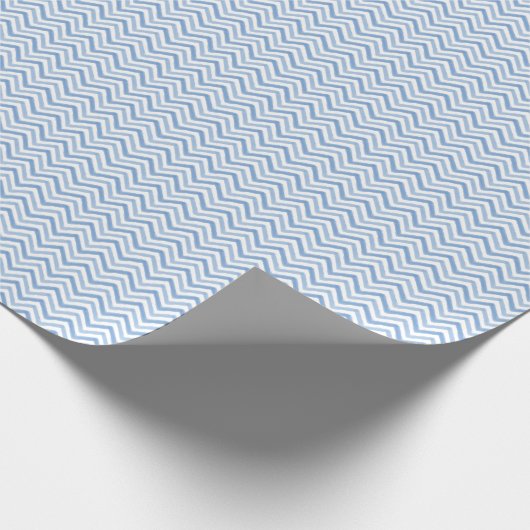 Blauw Waterverf Chevron Wrapping Paper Cadeaupapier (Hoek)