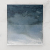 Blauw Waterverf Elegante Trouwplaatskaart (Binnenkant ongevouwen)