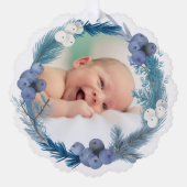 blauw waterverf lijst Doop dank u Ornament Kaart (Voorkant)