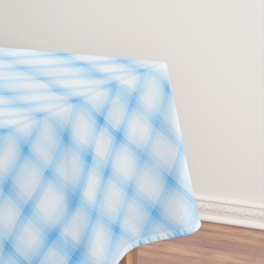Blauw Waterverf Plaid tafelkleed – Nautische Douch (Voorbeeld)