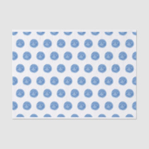 Blauw Waterverf pooldots Tissuepapier