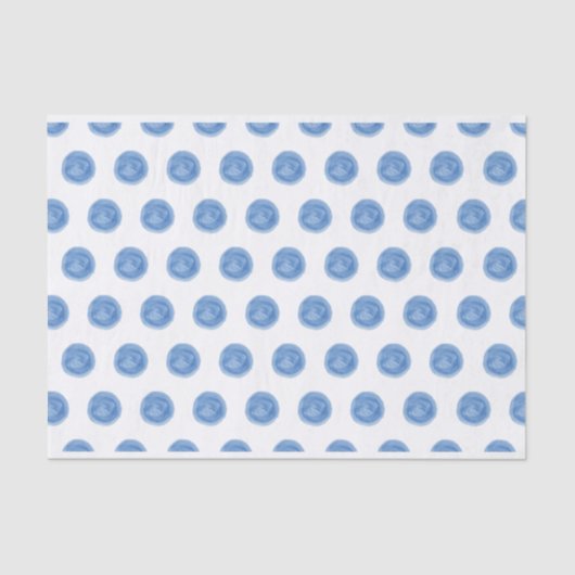 Blauw Waterverf pooldots Tissuepapier (Voorkant)