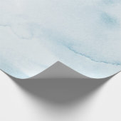 Blauw Waterverf Rustiek Pastel Inpakpapier (Hoek)