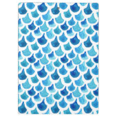 Blauw Waterverf - Schaalpatroon Klembord (Achterkant)