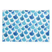 Blauw Waterverf - Schaalpatroon Kussensloop (Achterkant-Links)