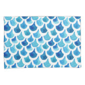 Blauw Waterverf - Schaalpatroon Kussensloop (Voorkant-Rechts)