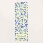 blauw waterverf splaatstdesign yoga mat (Achterkant)