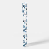 Blauw Waterverf ventilatorpatroon met monogram Case-Mate iPhone Case (Achterkant / Links)