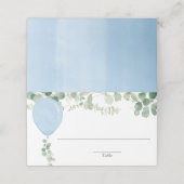 Blauw waterverfballon eucalyptus groen label (Buitenkant ongevouwen)