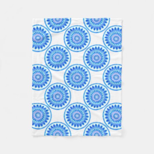 Blauw waterwiel fleece deken (Voorkant)