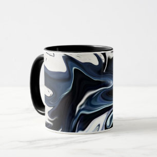 Blauw wazig patroon mok