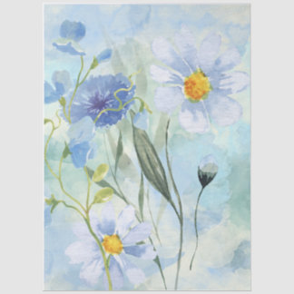 Blauw Weiland Bries Aquarel Decoupage Tissue Papie Tissuepapier
