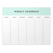 Blauw wekelijks schema notitieblok (Voorkant)