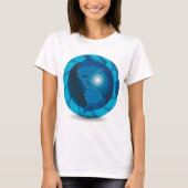 Blauw Wereldbol Womens T-Shirt (Voorkant)