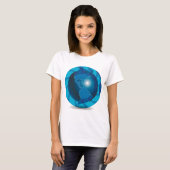 Blauw Wereldbol Womens T-Shirt (Voorkant volledig)