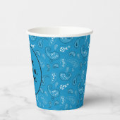 Blauw Western Bandana Print Verjaardagsfeest Papieren Bekers (Links)
