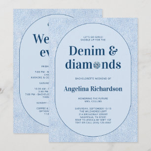 Blauw Westers Denim en Diamanten Meisjesuitje Kaart
