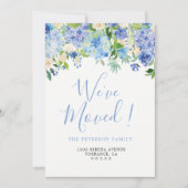 Blauw We've Moved | Verhuisberichtkaarten Aankondiging (Voorkant)