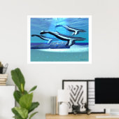 BLAUW WHALE SANTUARY PRINT (Thuiskantoor)
