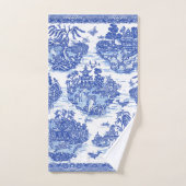 Blauw wild konijn Deer Fox Bird Toile Bad Handdoek (Handdoek)