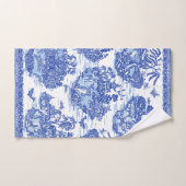 Blauw wild konijn Deer Fox Bird Toile Bad Handdoek (Handdoek)