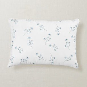 Blauw Wildbloempatroon Accent Kussen