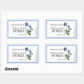 Blauw Wildflower Honing Label (datum geoogst) Aste (Vel)