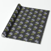  Blauw Wildflower Patroon Cadeaupapier (Uitgerold)