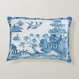 blauw wilg accentkussen decoratief kussen