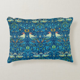 Blauw William Morris Art Vogelkussen Accent Kussen