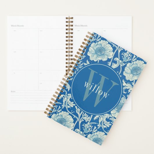 blauw William Morris Tapestry Monogram Planner (Display)