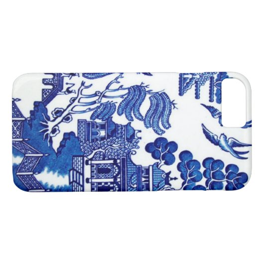Blauw Willow Case-Mate iPhone Case (Achterkant (Horizontaal))