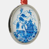 Blauw Willow China Blue & White Ornament (Rechts)