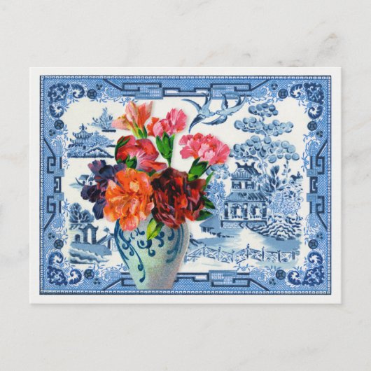 Blauw Willow Greetings Briefkaart (Voorkant)