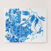 Blauw Willow-ontwerp Legpuzzel (Horizontaal)