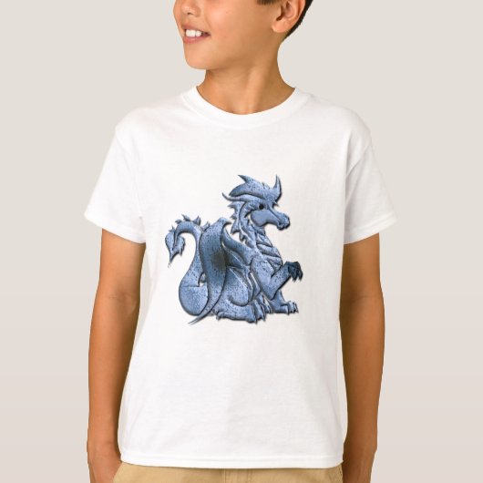 Blauw Winged dragon Kinder Shirt (Voorkant)