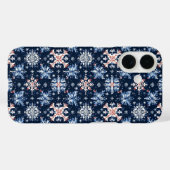 Blauw Winter Patroon Case-Mate iPhone Case (Achterkant (horizontaal))