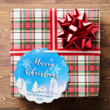 Blauw Winter Wonderland Witte Sneeuw Huis Vakantie