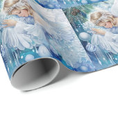 Blauw winterinpakpapier cadeaupapier (Rol Hoek)