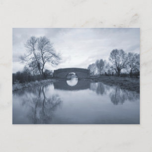 Blauw winterlandschap briefkaart