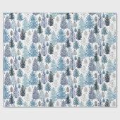 Blauw winterpingpapier cadeaupapier (Vlak)