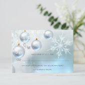 Blauw winters wonderland Sneeuwscène RSVP Trouwen (Staand voorkant)