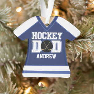Blauw/wit Aangepast Hockey Pap Jersey Ornament