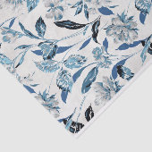 Blauw-wit Abstract bloemmotief Tissuepapier (Detail)