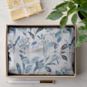 Blauw-wit Abstract bloemmotief Tissuepapier (Geschenk)